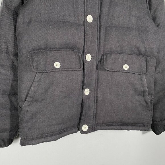 Beams Button Up Wool Hooded Utility Puffer Parka Gray mens size JPN medium - Picture 3 of 11